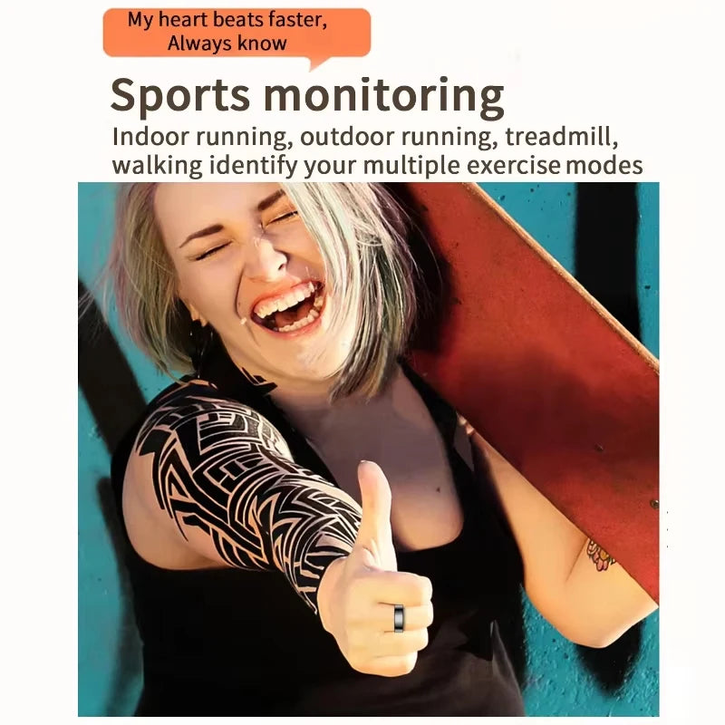 Smart Ring For Women Men Health Tracker Heart Rate Blood Oxygen Monitor Multi Sports Sleep Fitness 5ATM Waterproof Smartring