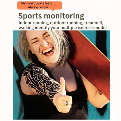 Smart Ring For Women Men Health Tracker Heart Rate Blood Oxygen Monitor Multi Sports Sleep Fitness 5ATM Waterproof Smartring