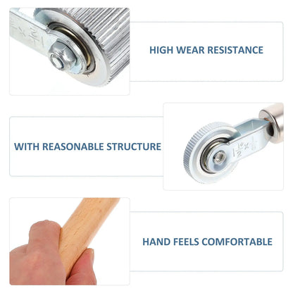 3 pcs Repair Tool Wooden Handle Rollers Pressing Wheel Tire Repair Compaction Roller Portable Durable Car Repair Tool