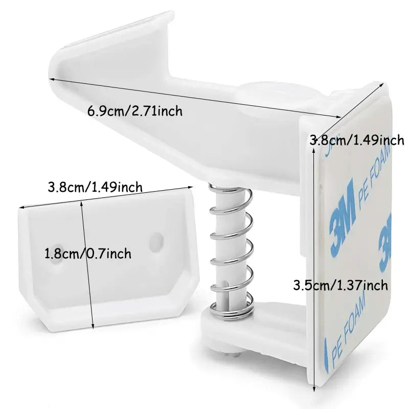 10pcs Baby Cabinet Locks Invisible Closet and drawer Lock Child Security Protector No Drilling Installation White