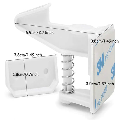 10pcs Baby Cabinet Locks Invisible Closet and drawer Lock Child Security Protector No Drilling Installation White