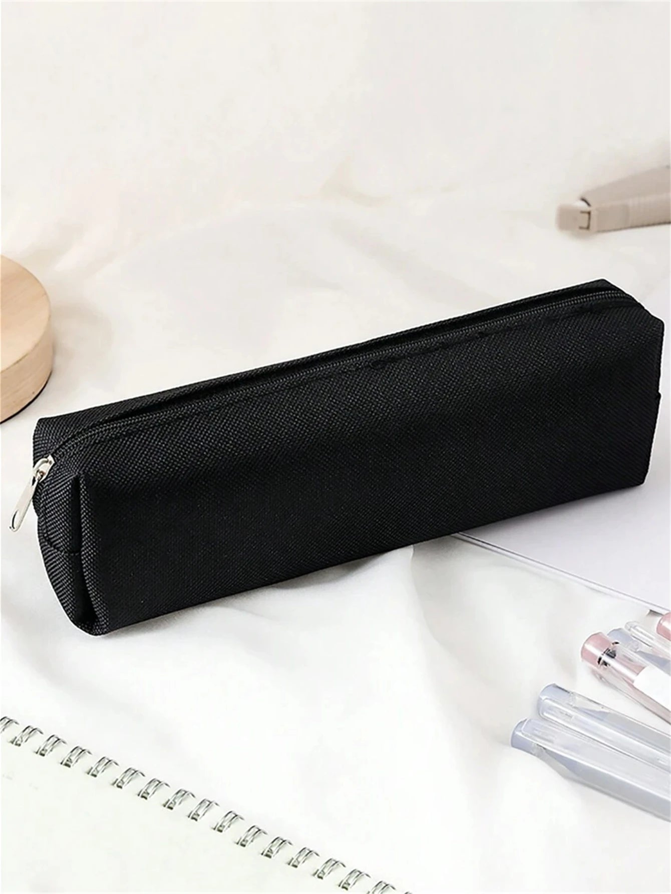 Simple Pencil Case School Supplies Pencil Cases Estuche Escolar Solid Color School Stationery Kalemlik Trousse Pencil Pouch zwq