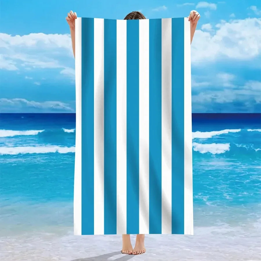 Beach in Style! Multicolor Striped Beach Towels for Sun-soaked Adventures Suitable for towels, bath towels, beach towels