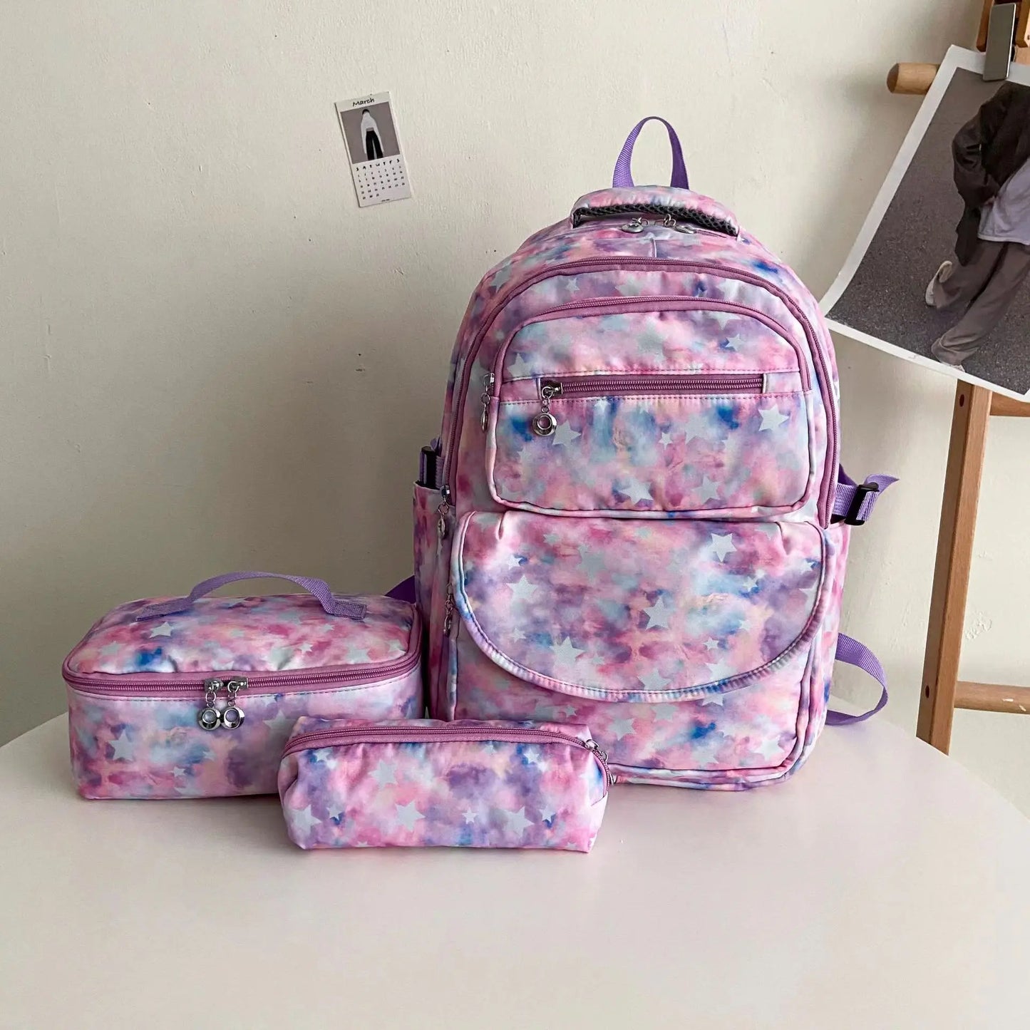Children's Accessories Fashion Bags For Primary School Backpack Set Student Pencil Bag Food Bag Set Kids Bookbag 3pcs/Set