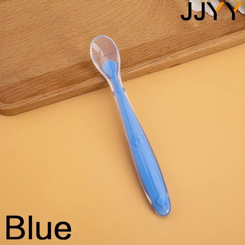 Baby Soft Silicone Spoon Candy Colored Child Food Feeding Spoon for Kids Travel Picnic Kitchen Tools