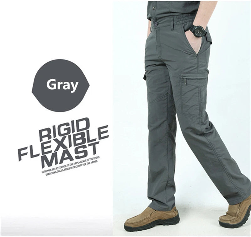 2025 Outdoor Waterproof Tactical Cargo Pants Men Breathable Summer Casual Army Military Long Trousers Male Quick Dry Cargo Pants