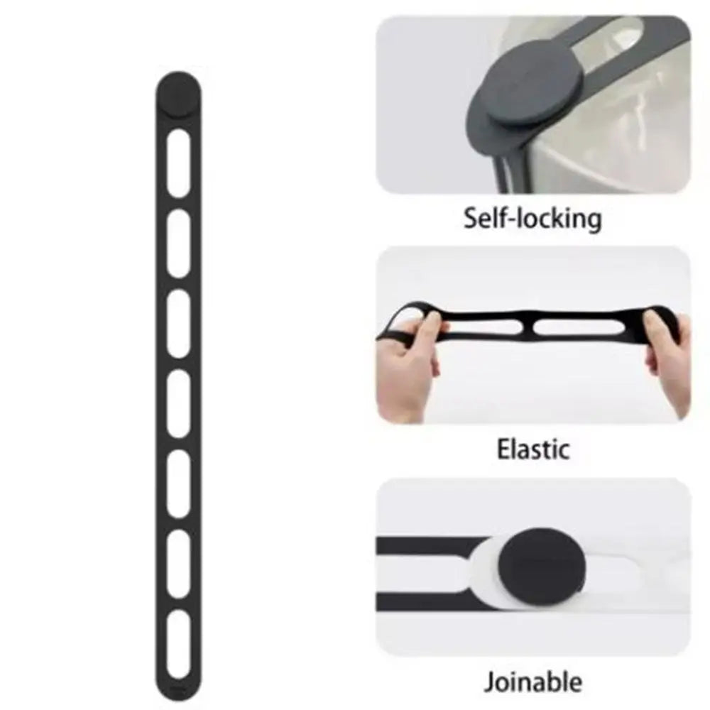 3Pcs Stretchable Silicone Lid Straps Leak-Proof Splash-Proof Lid Fixing Band Reusable Crock Pot Lid Elastic Dishes