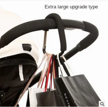 Baby stroller hook supermarket shopping hook large carabiner aluminum alloy large hook black size