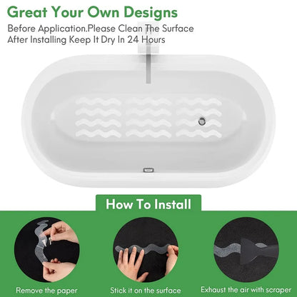 12/36pcs Anti-Slip Strips Safety Shower Treads Stickers Bathtub Non Slip Stairs Step Appliques Anti Skid Tape