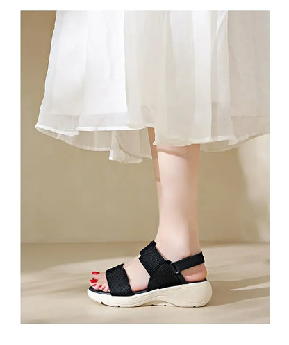 Women's Platform Sport Sandals Summer 2025 Comfortable Woman Shoes Fashionable Beach Green Sandal Black Sandalias De Mujer