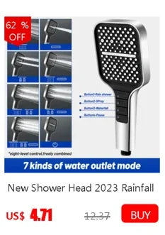 High Pressure Water Saving Rainfall Shower Head Bathroom Accessories ABS Chrome Holder Showerhead  Bathroom Accessories