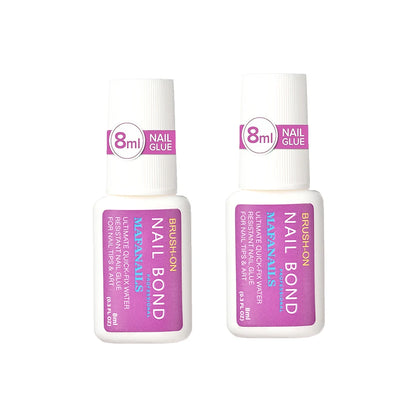 8ML Strong Nail Glue for Press on Nails Adhesive Broken Nail Repair Brush-on Nail Glue Rhinestone Charms Acrylic Tips Bond Glue