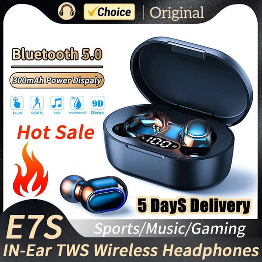 2025 New E7s TWS Bluetooth Headset Wireless Headset in Ear Stereo Noise Reduction Sports Headset with Microphone Headset