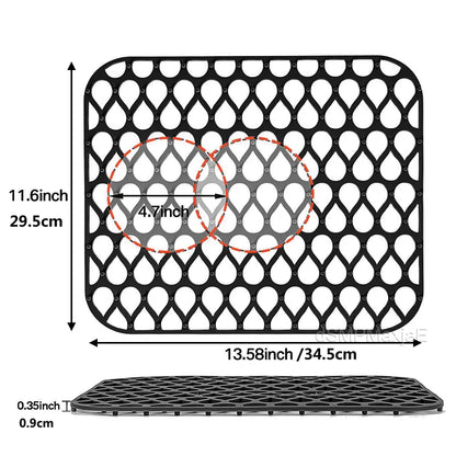 Silicone Sink Mat Sink Protectors for Kitchen Sink, Sink Mat Grid Non-Slip Folding Sink for Bottom of Farmhouse Porcelain Sink