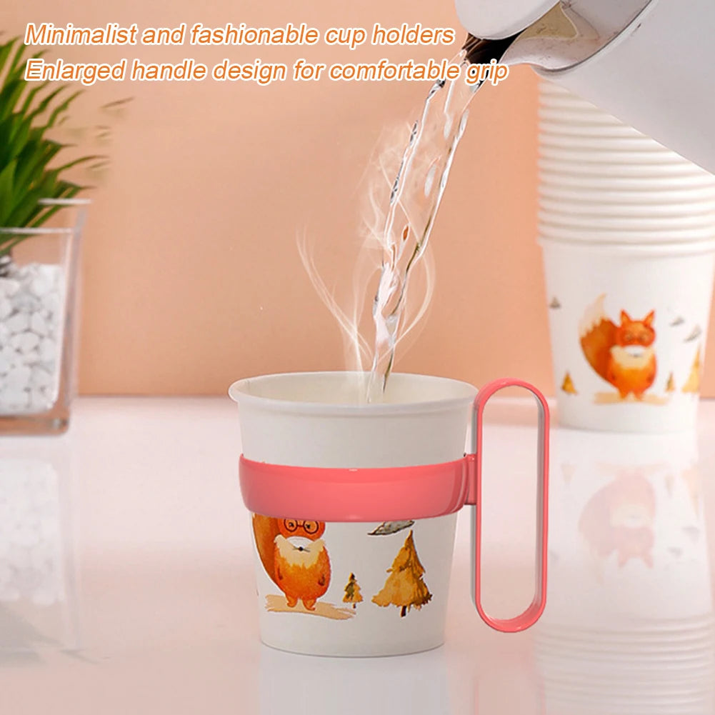 10pcs Simple Fashion Anti-Scald Cup Holder Easy Carrying Spill-Proof Cup Holder For Home/Office Kitchen Gadgets