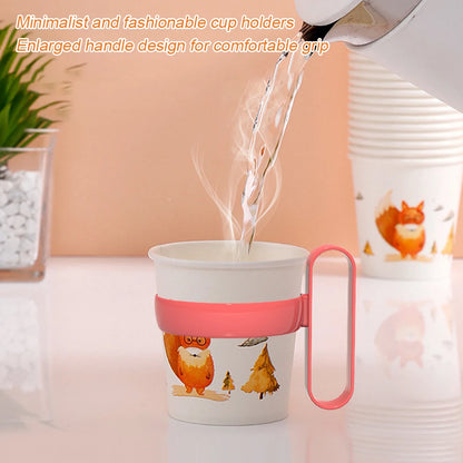 10pcs Simple Fashion Anti-Scald Cup Holder Easy Carrying Spill-Proof Cup Holder For Home/Office Kitchen Gadgets