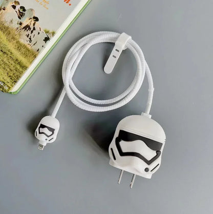 4Pcs Set Cable Protector for iPhone / iPad 18W/20W Charger Protector Case 3D Cartoon Cable Management Phone Wire Cord Organizers