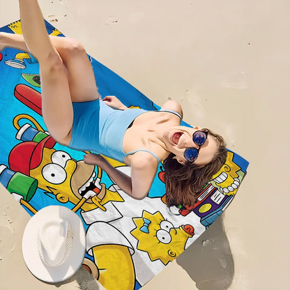 THE S-SIMPSONS Anime Cartoon Beach Towel Cute Kawaii Room Decor Bath Girls Children Hand Towels For Bathroom Shower
