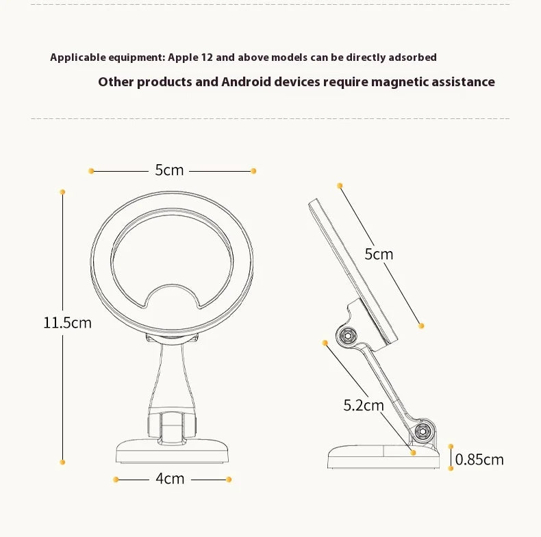 Magnetic Car Phone Mount Holder Multi-Functional Floating Screen Foldable Stand Vehicles Universal Phone Holder Safe Driving