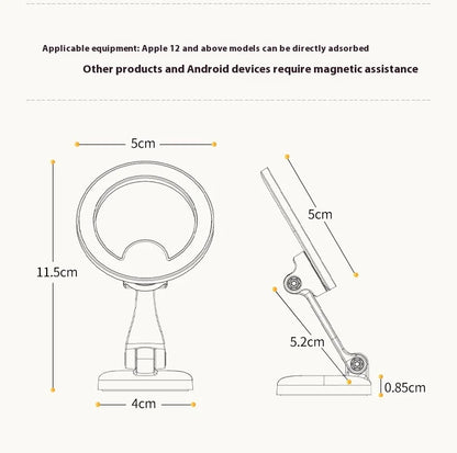 Magnetic Car Phone Mount Holder Multi-Functional Floating Screen Foldable Stand Vehicles Universal Phone Holder Safe Driving