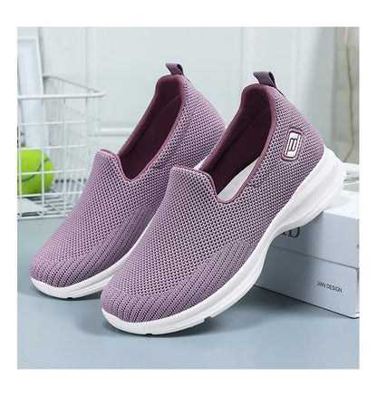 Women Vulcanized Shoes High Quality Sneakers Slip on Flats Men Loafers Breathable Mesh Walking Sneakers Women Sneakers