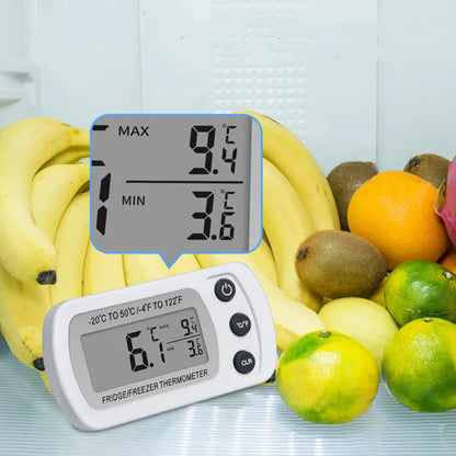 Electronic Digital Refrigerator Thermometer LCD Screen Fridge Freezer Temperature With High & Low -20°C To 50°C Anti-humidity