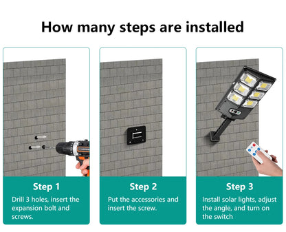 Smart Motion Sensor Wall Lights Outdoor Solar Lamp Garage Lamp Balcony Courtyard Decoration Porch Light Roadside Security Lights