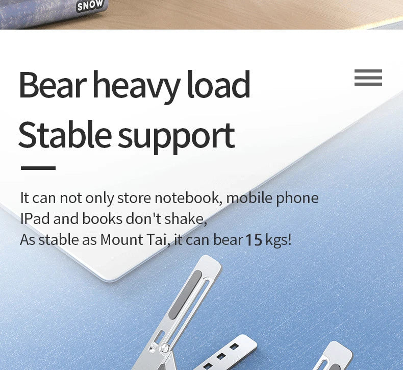 Foldable Laptop Stand Cooling Notebook Bracket Adjustable Ergonomic Laptop Support Base Holder Laptop Tablet Accessories Stands