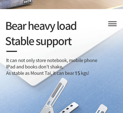 Foldable Laptop Stand Cooling Notebook Bracket Adjustable Ergonomic Laptop Support Base Holder Laptop Tablet Accessories Stands