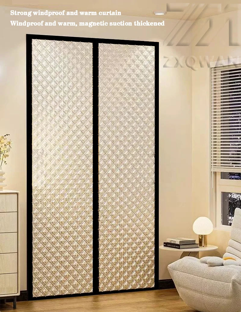 Winter warm cotton door curtain, partition curtain, thickened windproof curtain,no punching magnetic door curtain,light blocking