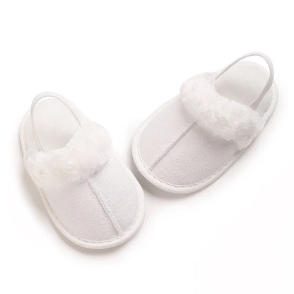 Cute Slippers for Babies Aged 0-18 Months, Suitable for Autumn And, Featuring Plush Lining for Warmth, Soft Soles for Comfort, A