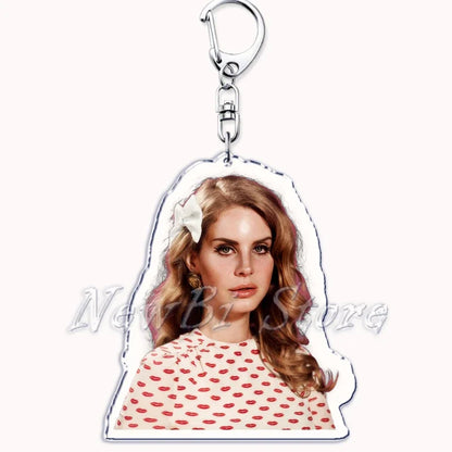 Hot Singer Lana Del Rey Keychain for Accessories Bag Pendant Born To Die Ultraviolence Key Chain Ring Keyring Jewelry Fans Gifts