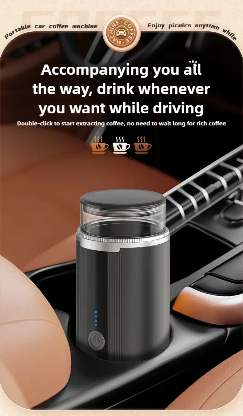 Portable Coffee Maker Electric Capsule Grind Coffee Brewer is suitable for ground coffee and KCUP Capsule coffee capsules