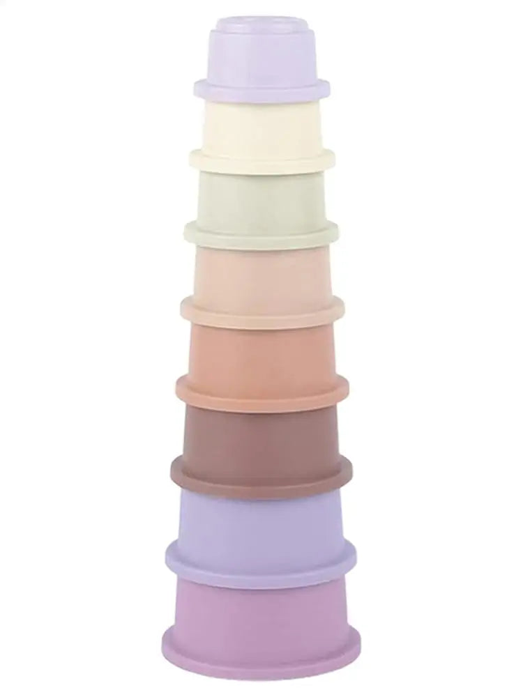 Bunny Stacking Cups 8Pcs  Stacking Cups Toy Multi Colored Reusable Snack Cups Playing Bunny Accessories for Bunny Hamster