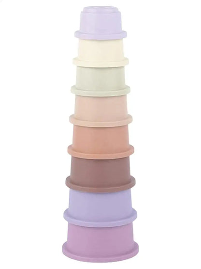 Bunny Stacking Cups 8Pcs  Stacking Cups Toy Multi Colored Reusable Snack Cups Playing Bunny Accessories for Bunny Hamster