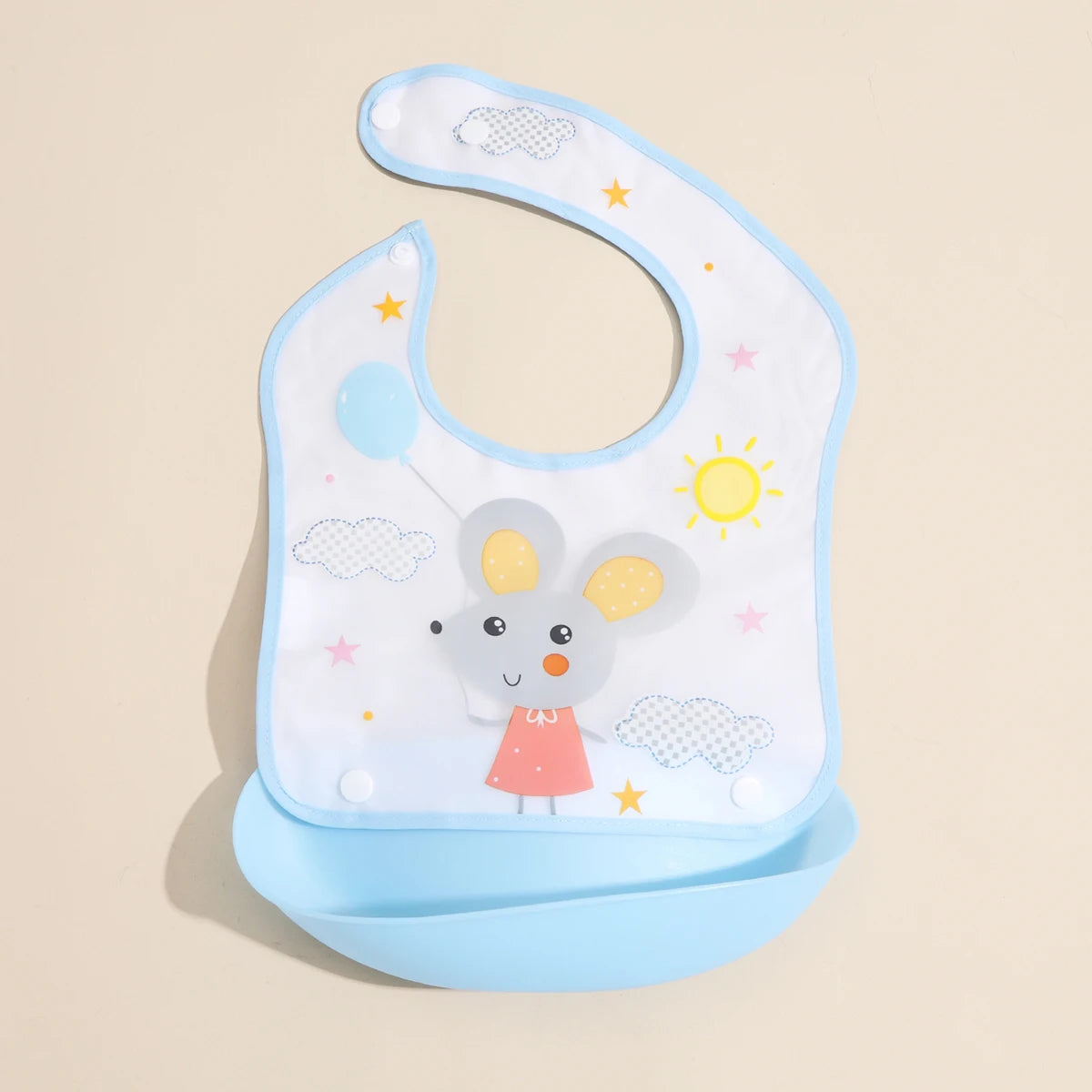 Baby food bib Baby waterproof bib three-dimensional detachable food food pocket Child child saliva pocket