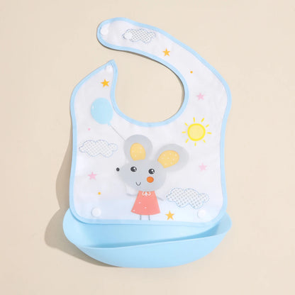 Baby food bib Baby waterproof bib three-dimensional detachable food food pocket Child child saliva pocket