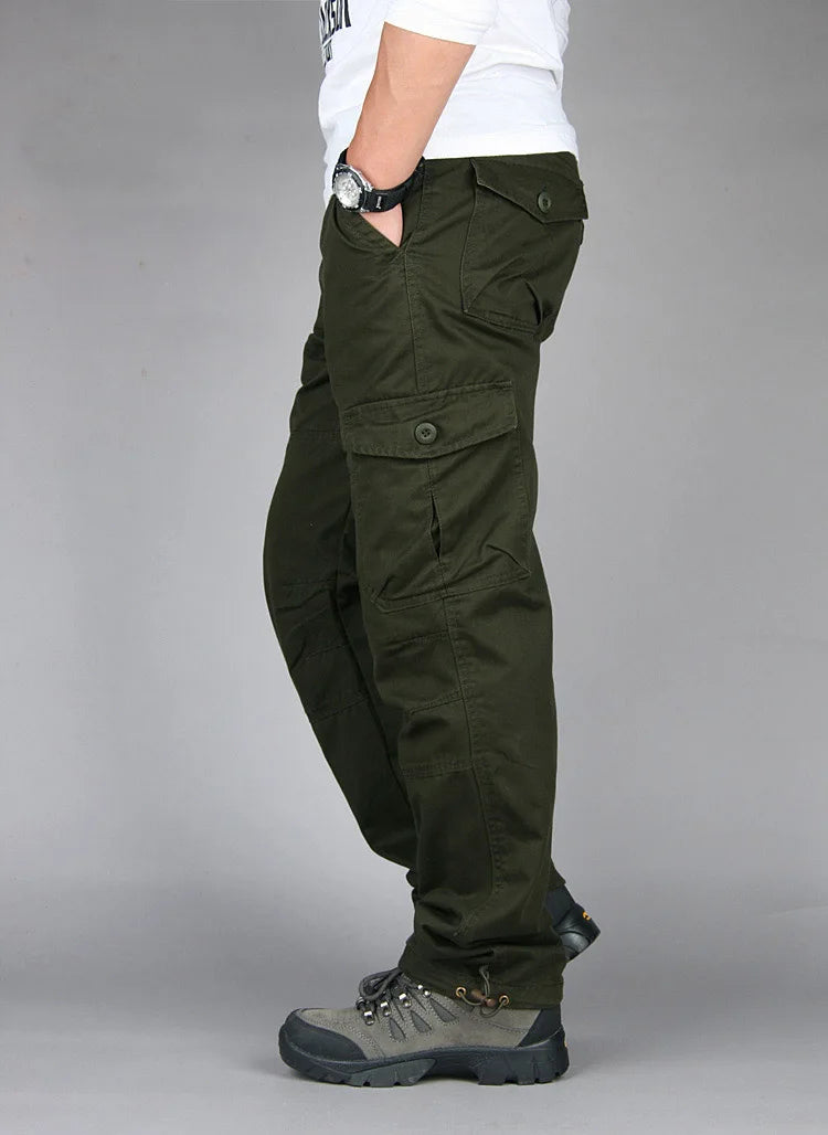 Spring Autumn Tactical Cargo Pants Men Fashion Military Man Trousers Long Warm Cotton Khaki Cargo Pants For Man