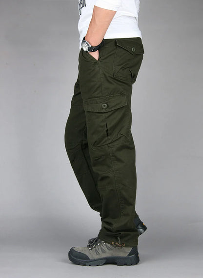 Spring Autumn Tactical Cargo Pants Men Fashion Military Man Trousers Long Warm Cotton Khaki Cargo Pants For Man