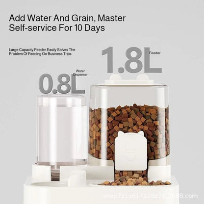 Automatic Dog Cat Feeder and Water Dispenser Gravity Food Feeder and Waterer Set with Pet Food Bowl Universal Pet Products
