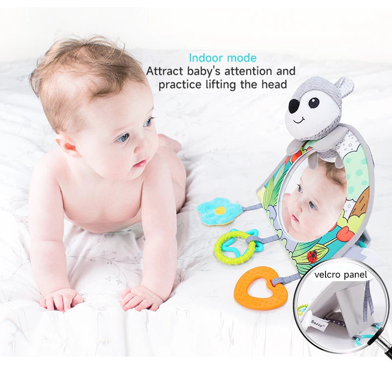 Baby Mirror Car Seat Toys Baby Rear Mirror Hanging Toys Kids Monitor Infant Tummy Time Toys Travel Toys Babies Carseat Toy Gifts
