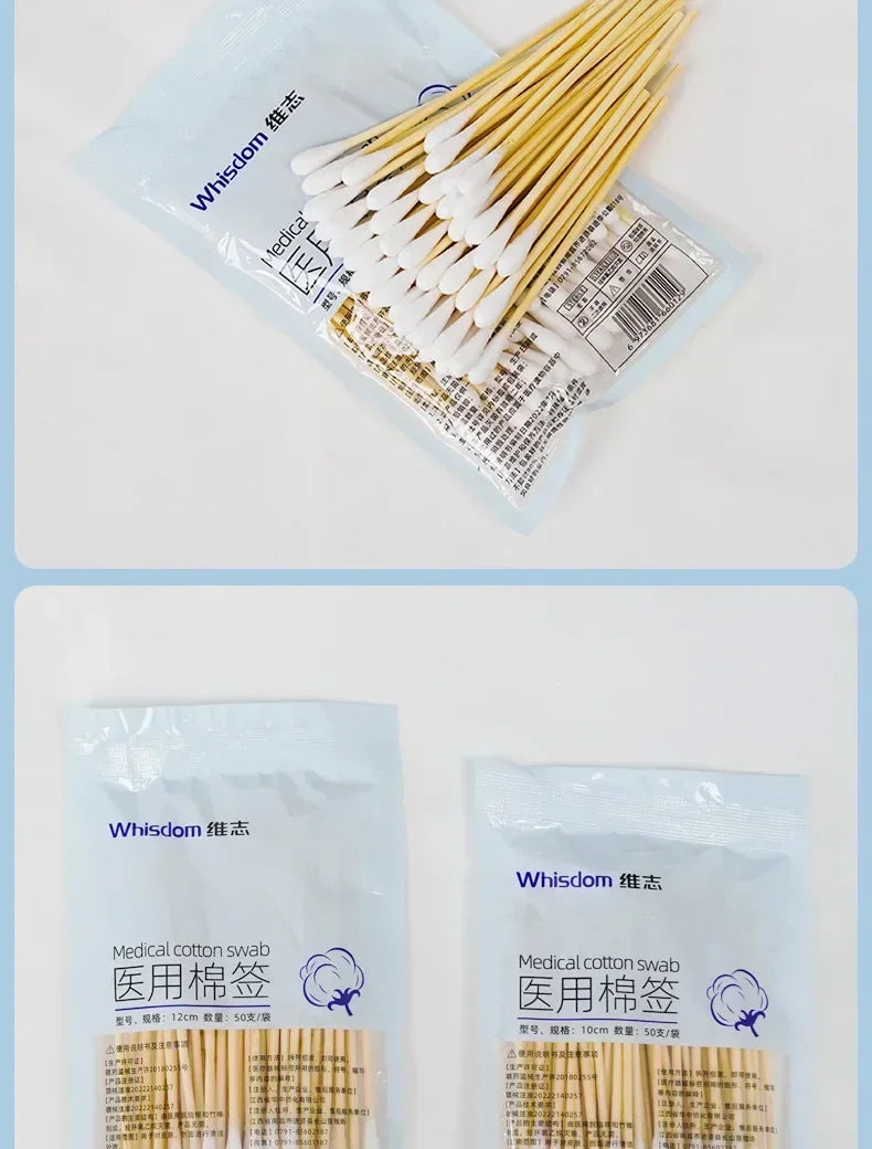 Medical Disposable Cotton Swabs, Degreased Cotton Swabs, Self-sealing Sterile Medical Gynecological Cotton Swabs