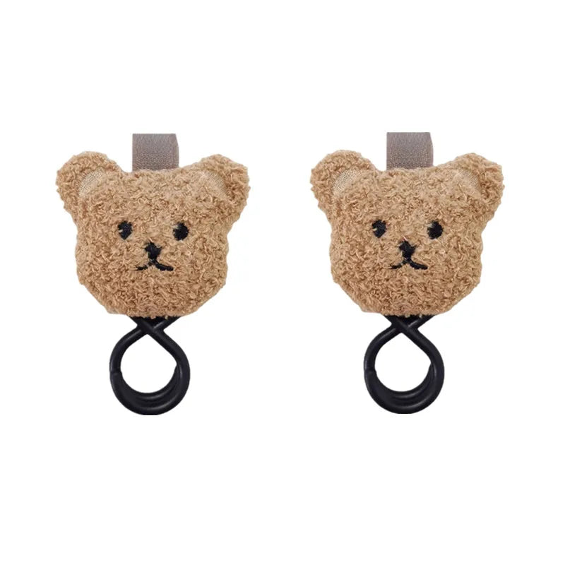 1/2pcs Portable PU Leather Baby Stroller Hook Hanger Velcros Pram Hook Carabiner Cart Organizer Clip for Stroller Accessories