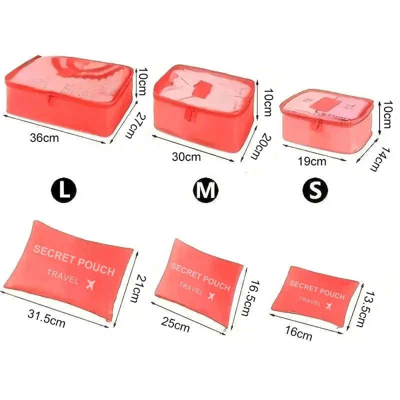 Travel Accessories Large Capacity Waterproof Luggage Clothes Storage Bag  6 Pcs/Set Travel Storage Bag Suitcase Organizer