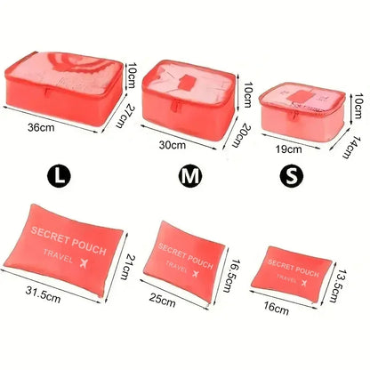 Travel Accessories Large Capacity Waterproof Luggage Clothes Storage Bag  6 Pcs/Set Travel Storage Bag Suitcase Organizer