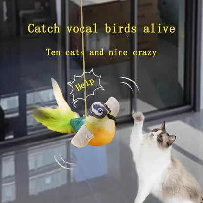Interactive Cat Toy for Indoor Cats Realistic Bird Sound Plush Catnip Toy Entertaining Kitten Playtime Essential