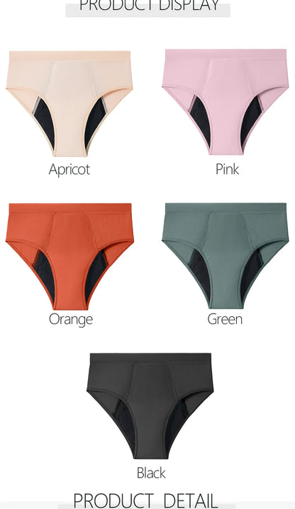 Menstrual Panties Women Abundant Flow Menstrual Period Panties High Waist Menstrual Cycle Absorbent Underwear Leak Proof Panties
