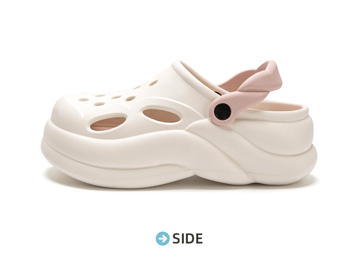 Women Thick Bottom Hole Shoes Summer Beach Platform Sandals Fashion Comfortable Indoor Outdoor Slippers