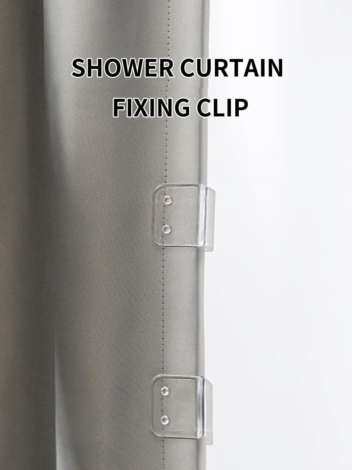 4PCS Non-Punching Shower Curtain Clamp Shower Curtain Organizer Does Not Harm Wall Curtain Transparent Shower Curtain Retainer