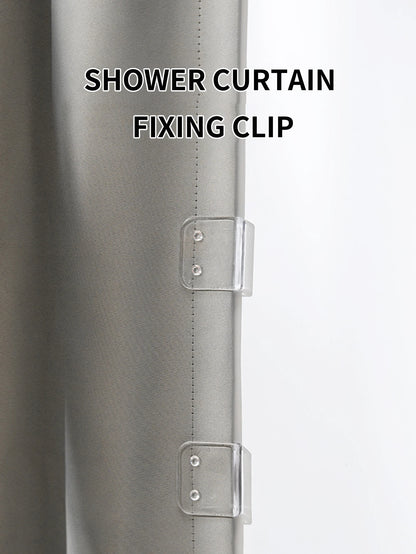 4PCS Non-Punching Shower Curtain Clamp Shower Curtain Organizer Does Not Harm Wall Curtain Transparent Shower Curtain Retainer
